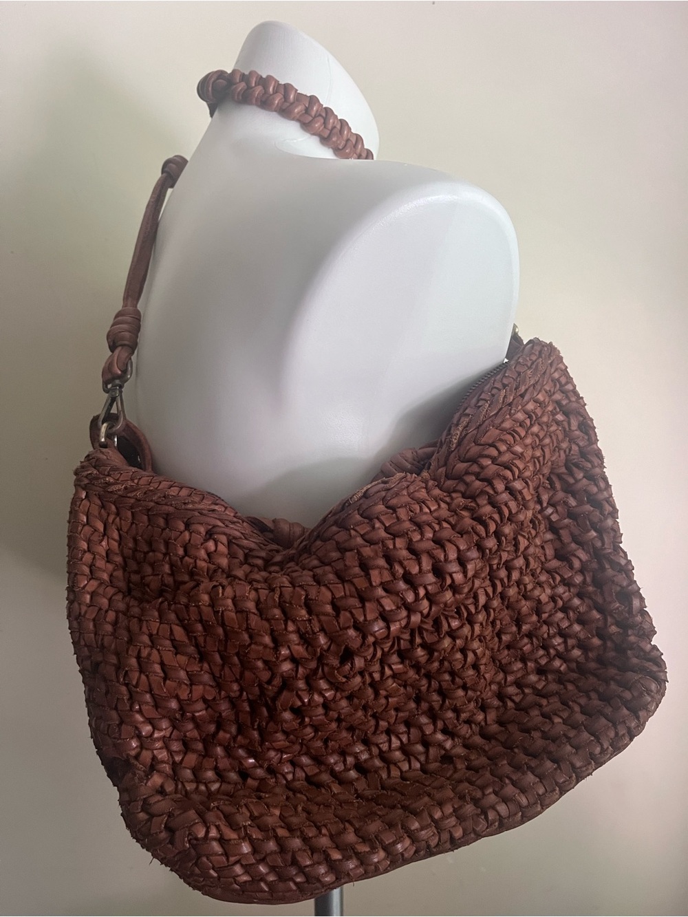 Woven Genuine Leather Shoulder Bag